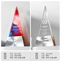 Triangle Crystal Trophy Wooden Base Creative Company Annual Meeting Souvenir Beech Award-25-25款金属实木奖杯