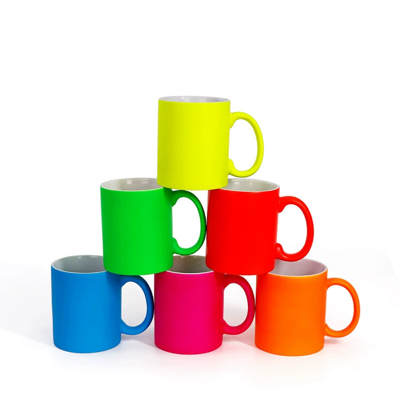 11oz Glossy Fluorescent Color Sublimation Coated Ceramic Mugs-11oz荧光色陶瓷杯