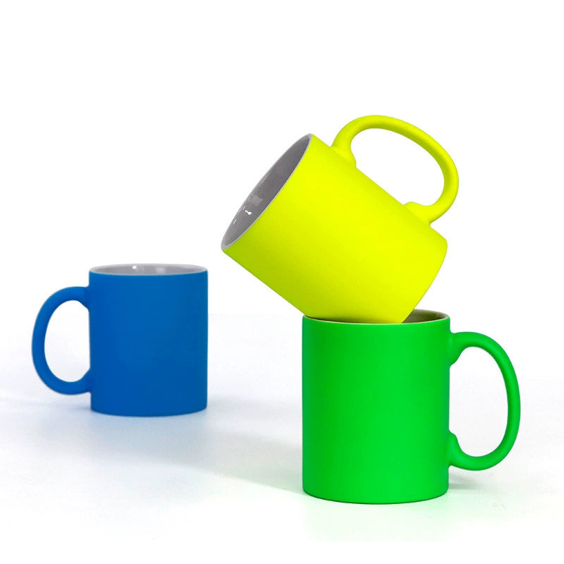 11oz Glossy Fluorescent Color Sublimation Coated Ceramic Mugs-11oz荧光色陶瓷杯