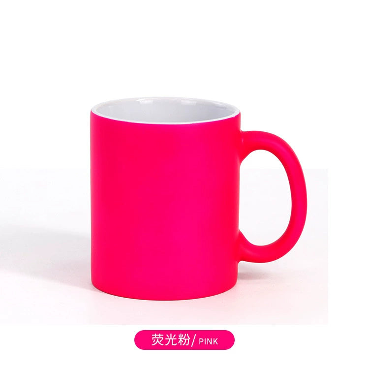 11oz Glossy Fluorescent Color Sublimation Coated Ceramic Mugs-11oz荧光色陶瓷杯