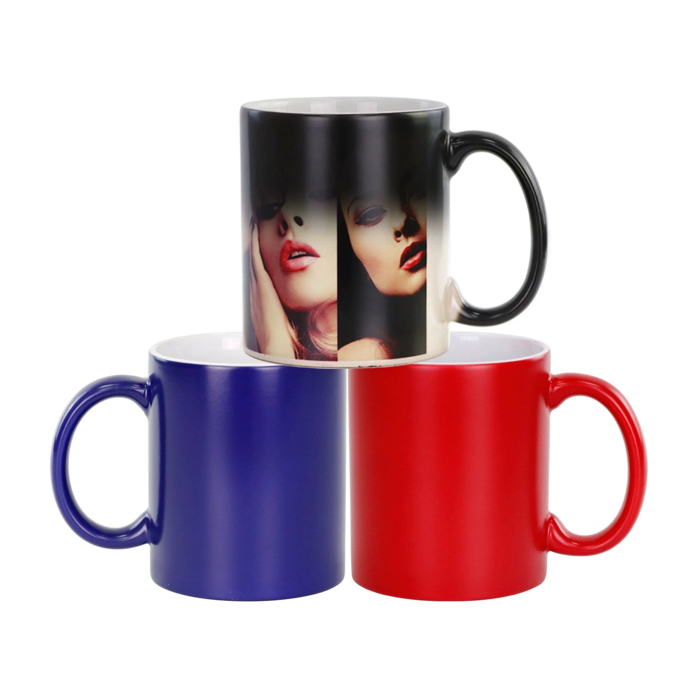 11oz Magic Ceramic Mug Color Changing with Glossy Matte Coating-11oz圆把亮光变色杯