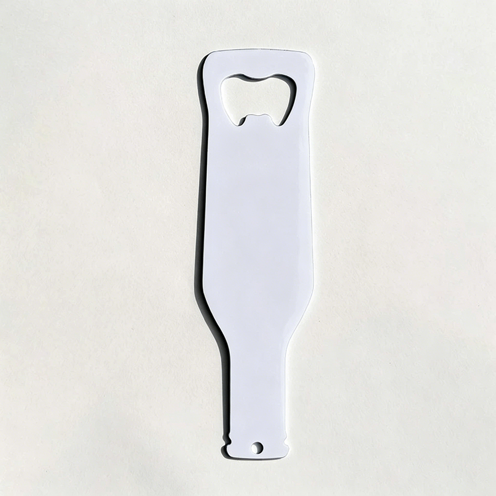 Large Wine Bottle Shaped White Steel Bottle Opener-白色不锈钢开瓶器（大酒瓶状）