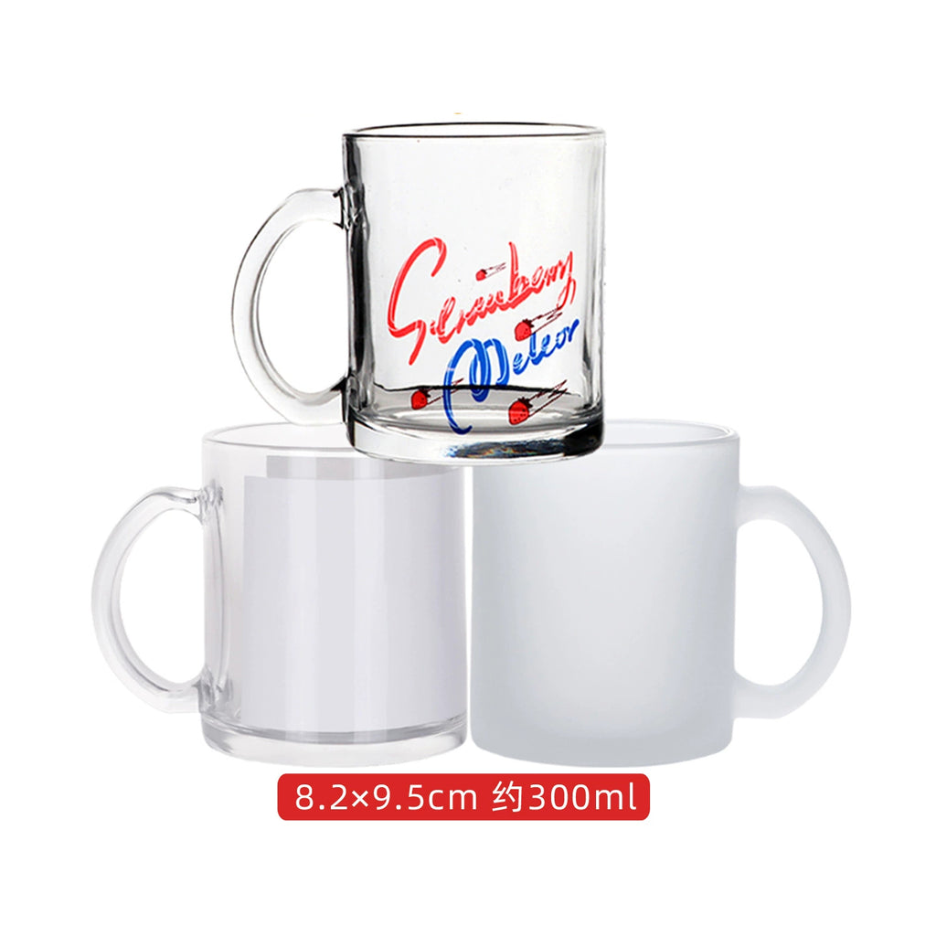 Personalized DIY Logo 11oz Clear Frosted Glass Mug-11oz玻璃杯