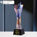 Enterprise Employees Competition Award Glass Trophy-3-03款水晶烤色奖杯