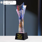 Enterprise Employees Competition Award Glass Trophy-3-03款水晶烤色奖杯