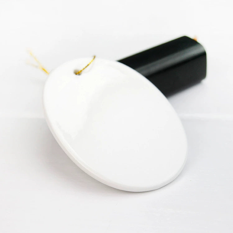 3 Inch Oval Ceramic Ornament Blank Sublimation Hanging Decor for Home Holiday-3寸椭圆形陶瓷挂件