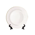 8 Inch White Ceramic Plates with Gold Rim Table Decor-8寸金边盘