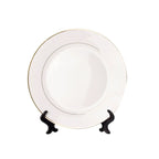 8 Inch White Ceramic Plates with Gold Rim Table Decor-8寸金边盘