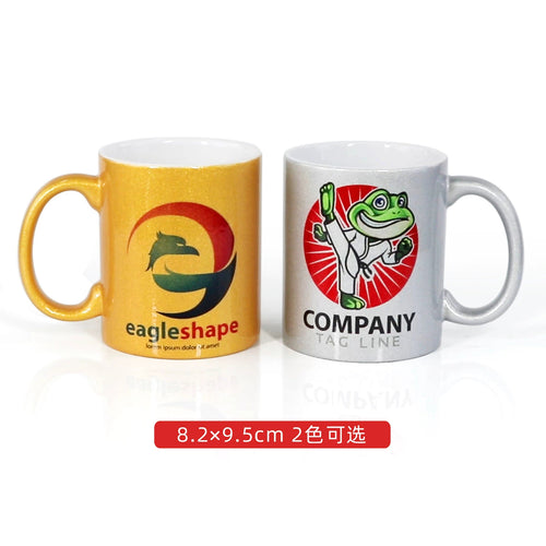 11oz Glitter-coated Sublimation Custom Creative Product Ceramic Mugs-11oz珠光陶瓷杯