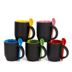 Inner Color 12oz Sublimation Blank Magic Color Changing Coffee Mug With Spoon-12oz内彩插勺变色杯