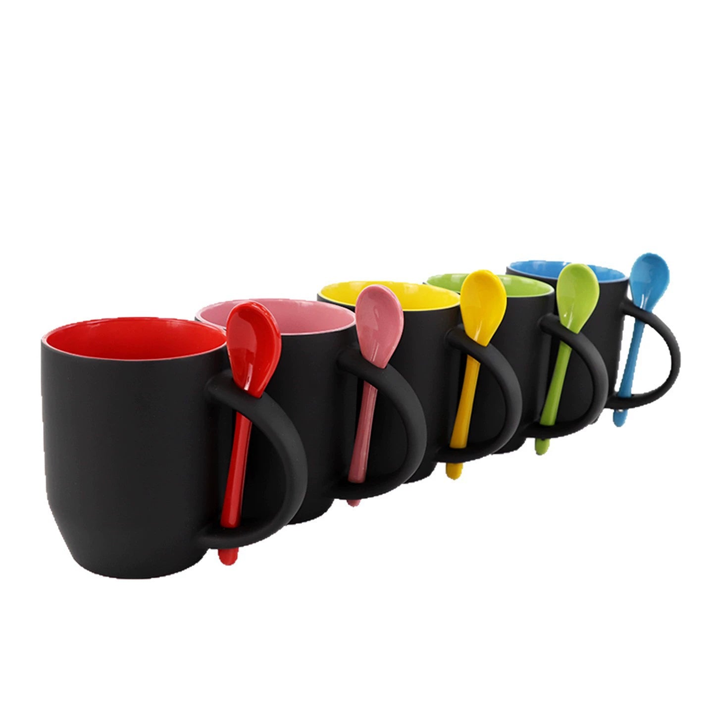Inner Color 12oz Sublimation Blank Magic Color Changing Coffee Mug With Spoon-12oz内彩插勺变色杯