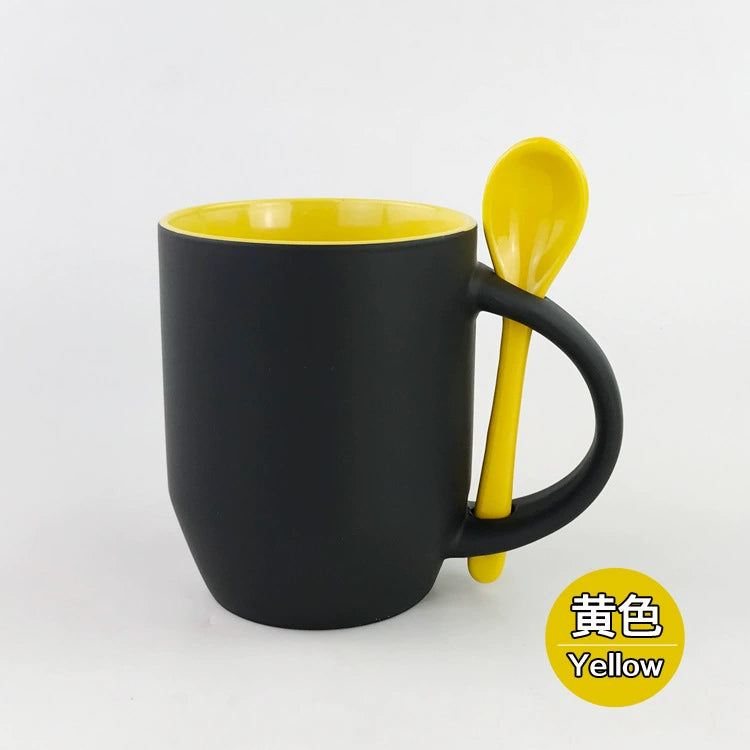 Inner Color 12oz Sublimation Blank Magic Color Changing Coffee Mug With Spoon-12oz内彩插勺变色杯