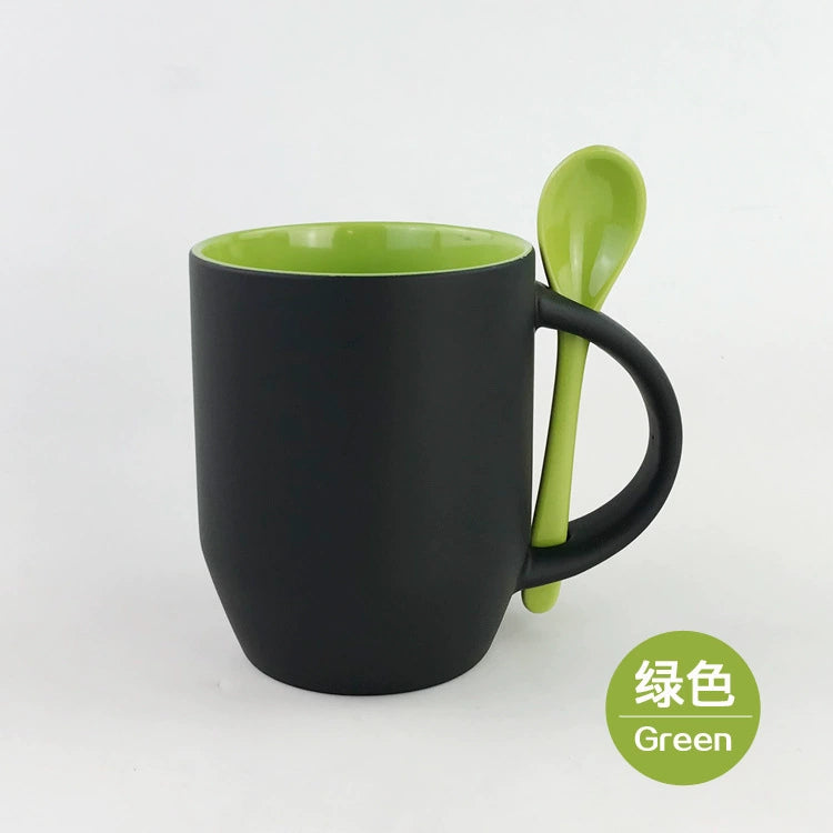 Inner Color 12oz Sublimation Blank Magic Color Changing Coffee Mug With Spoon-12oz内彩插勺变色杯