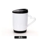12OZ Heat Transfer Printing Cup Sublimation Silicone Cup Blank Coating with Heart Shape Handle-12oz硅胶盖心柄白杯
