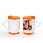 12OZ Heat Transfer Printing Cup Sublimation Silicone Cup Blank Coating with Heart Shape Handle-12oz硅胶盖心柄白杯