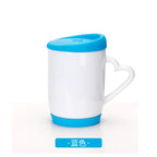 12OZ Heat Transfer Printing Cup Sublimation Silicone Cup Blank Coating with Heart Shape Handle-12oz硅胶盖心柄白杯