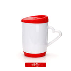 12OZ Heat Transfer Printing Cup Sublimation Silicone Cup Blank Coating with Heart Shape Handle-12oz硅胶盖心柄白杯