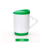 12OZ Heat Transfer Printing Cup Sublimation Silicone Cup Blank Coating with Heart Shape Handle-12oz硅胶盖心柄白杯