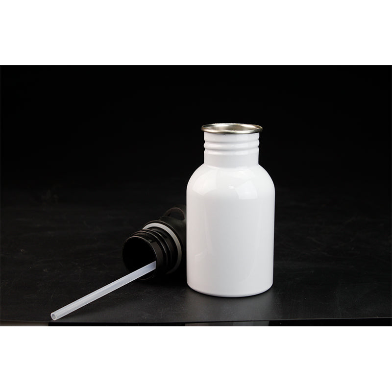 Blank Thermal Transfer Coated Customized 350ml of white stainless steel pot-350ml白色不锈钢水壶