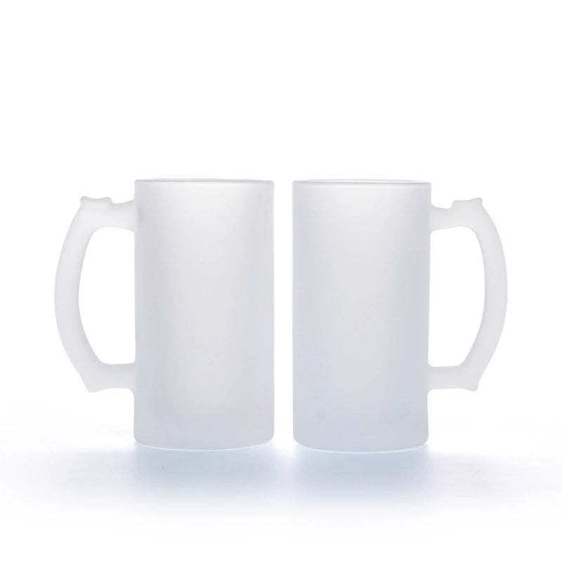 High Quality 16oz Sublimation Glass Frosted Beer Mug-16OZ啤酒玻璃杯