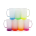 Custom Logo 16oz Frosted Glass Sublimation Beer Mug tumbler-16oz渐变玻璃啤酒杯