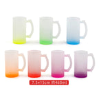 Custom Logo 16oz Frosted Glass Sublimation Beer Mug tumbler-16oz渐变玻璃啤酒杯