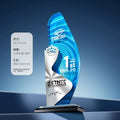 Quality Heavy Colors Aluminum-Embedded Crystal Trophies With Custom Low and High Black Base Colorful Design Special Silver Trophy-3-03款铝片水晶奖杯
