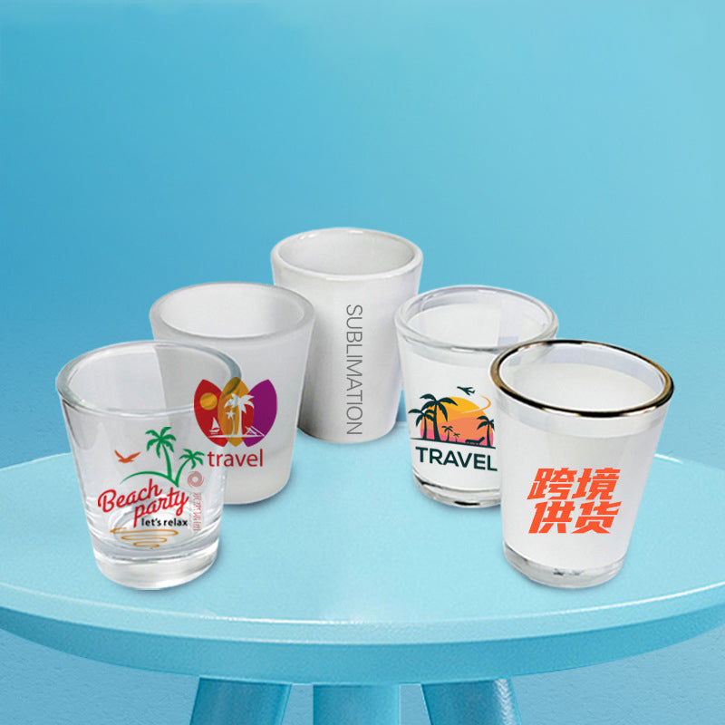 1.5oz Frosted White Cup Sublimation Heat Transfer Glass Cup