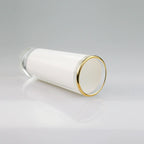 3oz Glass cup White Patch Gold Rim Sublimation Glasses Mug Customized Printing