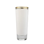 3oz Glass cup White Patch Gold Rim Sublimation Glasses Mug Customized Printing