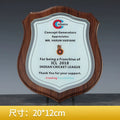 Blank Wooden Maroon Plaque Glass Shield Shape-4-04款授权牌