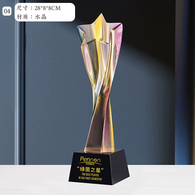 Creative Gradient Color Crystal Trophy-4-04款水晶烤色奖杯