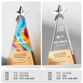 Color Base Laser Engraved Available Sublimation Crystal Glass Trophy Awards-4-04款金属实木奖杯
