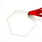 3 Inch Hexagonal Glass Ornament Blank Hexagon Hanging Glass for Holiday Craft-3寸六角形玻璃挂件