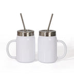 Personalized Sublimation 12oz 340ml Stainless Steel Mason Mug-12oz不锈钢梅森吸管杯