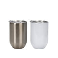 300ml Insulated Blank Coffee Cup with Lid Stemless Sublimation Wine Tumblers-300ml蛋壳不锈钢水杯