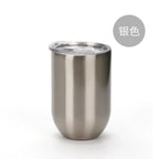 300ml Insulated Blank Coffee Cup with Lid Stemless Sublimation Wine Tumblers-300ml蛋壳不锈钢水杯