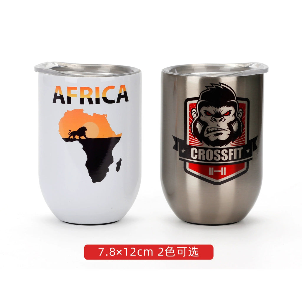 300ml Insulated Blank Coffee Cup with Lid Stemless Sublimation Wine Tumblers-300ml蛋壳不锈钢水杯