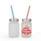 12oz Wholesale Matte Glass Sublimation Mason Jars Cup with Lid Straw in Bulk-340-400ml梅森玻璃杯