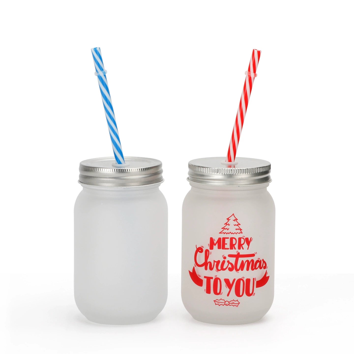 12oz Wholesale Matte Glass Sublimation Mason Jars Cup with Lid Straw in Bulk-340-400ml梅森玻璃杯