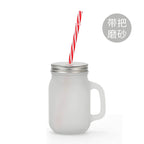 12oz Wholesale Matte Glass Sublimation Mason Jars Cup with Lid Straw in Bulk-340-400ml梅森玻璃杯