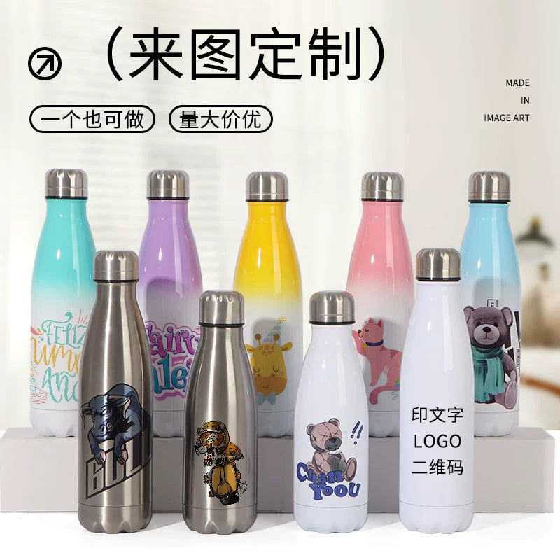 500ml Double Wall Thermos Vacuum Flask Stainless Steel Bottle-350ml 500ml可乐瓶保温杯