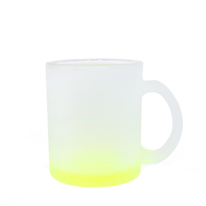 11oz Custom Gradient Color Frosted Glass Cup-11oz彩色玻璃杯