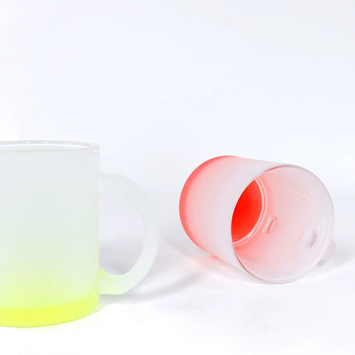 11oz Custom Gradient Color Frosted Glass Cup-11oz彩色玻璃杯