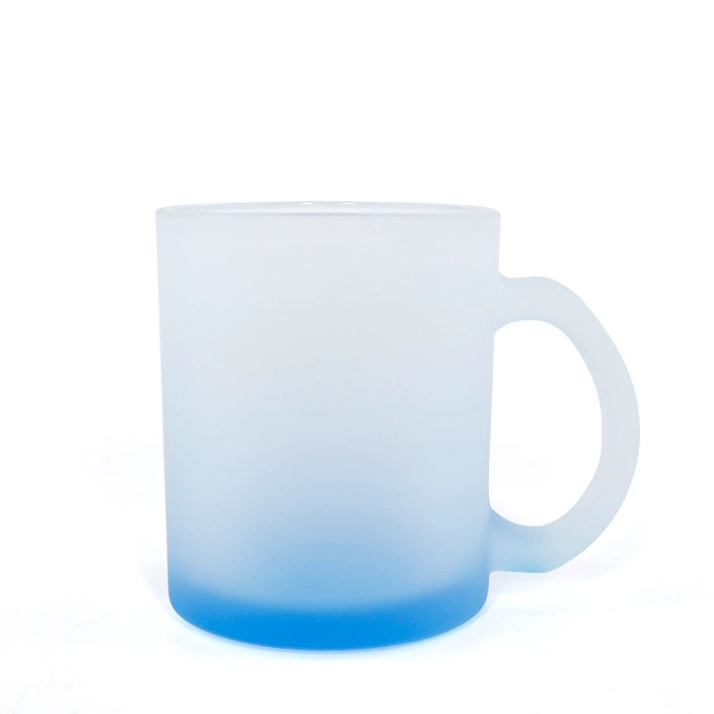 11oz Custom Gradient Color Frosted Glass Cup-11oz彩色玻璃杯