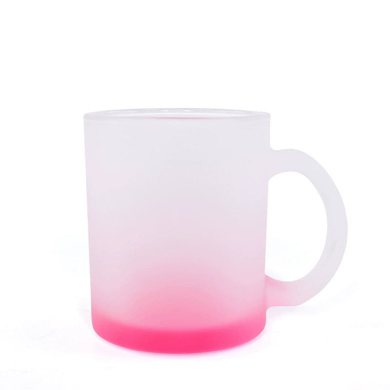 11oz Custom Gradient Color Frosted Glass Cup-11oz彩色玻璃杯