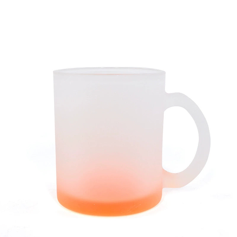 11oz Custom Gradient Color Frosted Glass Cup-11oz彩色玻璃杯