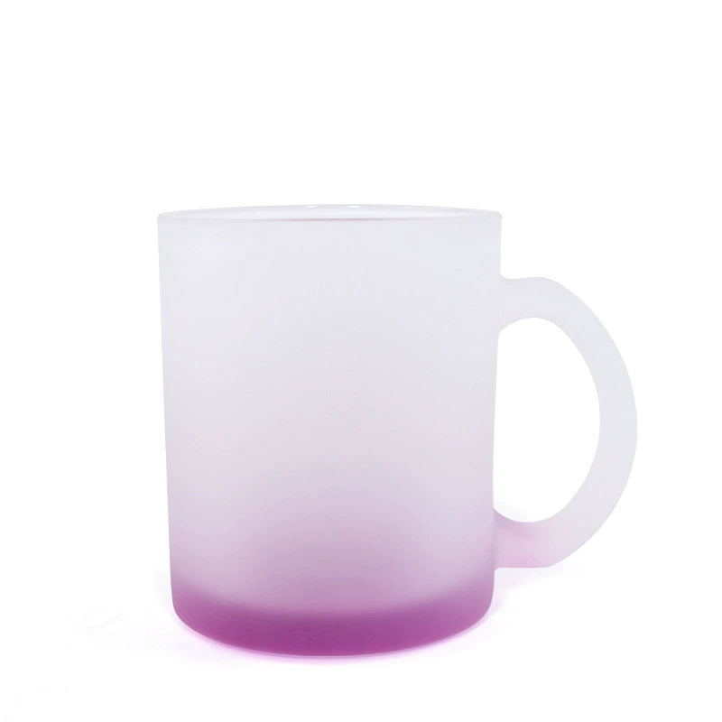 11oz Custom Gradient Color Frosted Glass Cup-11oz彩色玻璃杯