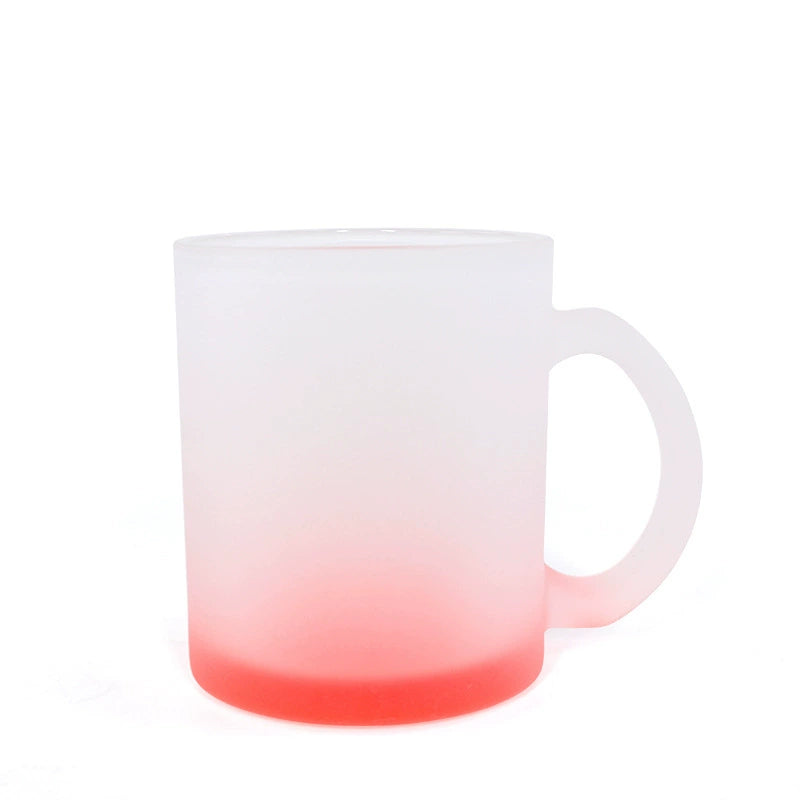 11oz Custom Gradient Color Frosted Glass Cup-11oz彩色玻璃杯