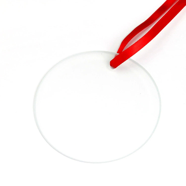 3.5 Inch Round Glass Ornament Large Blank Hanging Glass for Custom Holiday Decor-3.5寸圆形玻璃挂件